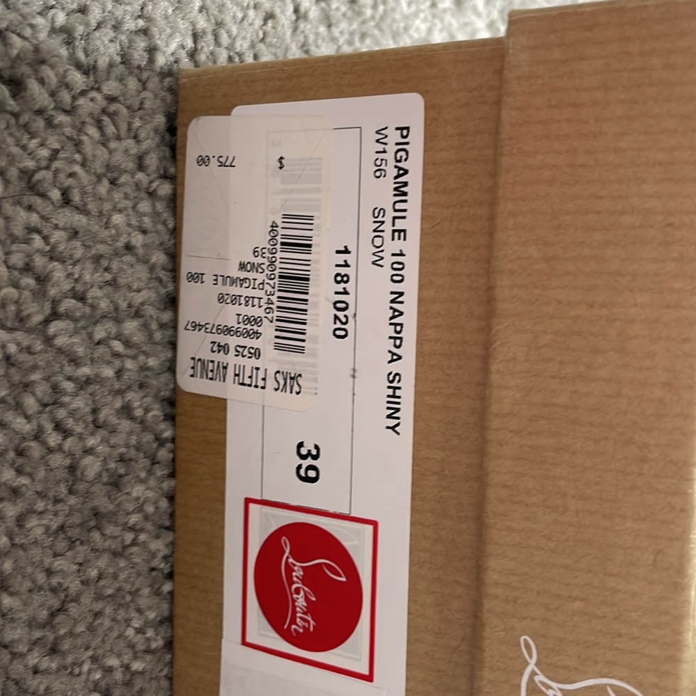 Nappa Pigamule 100 Slide Sandals 39 White - Picture 12 of 13